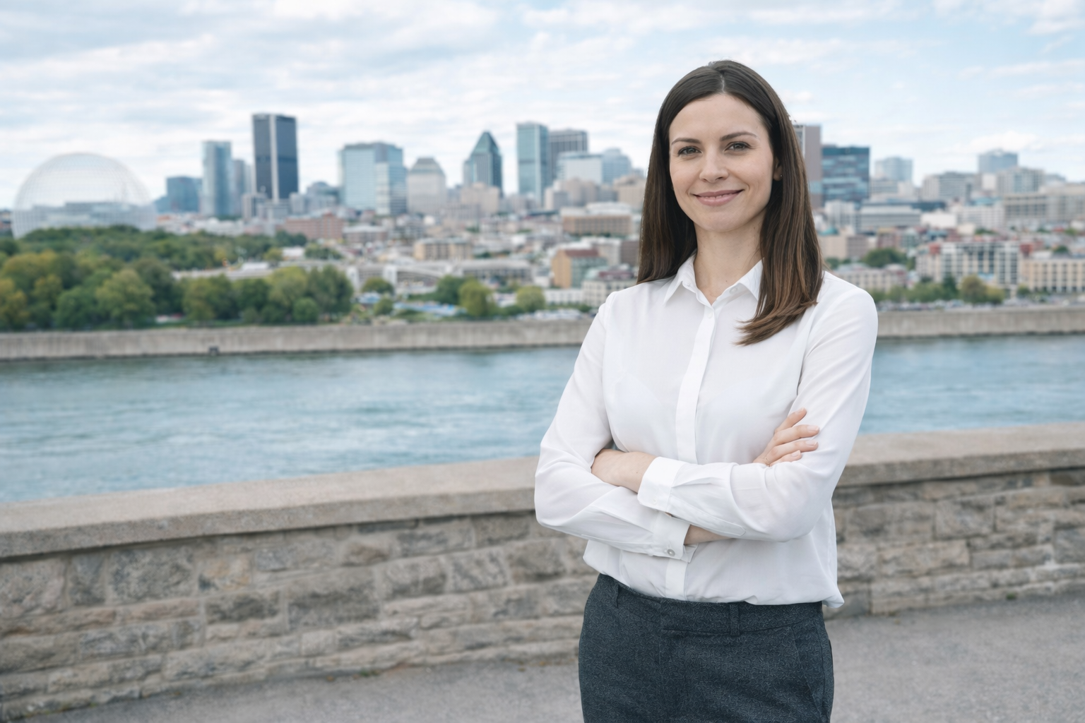 Dirigeante préparant l'implantation de son entreprise à Montréal
